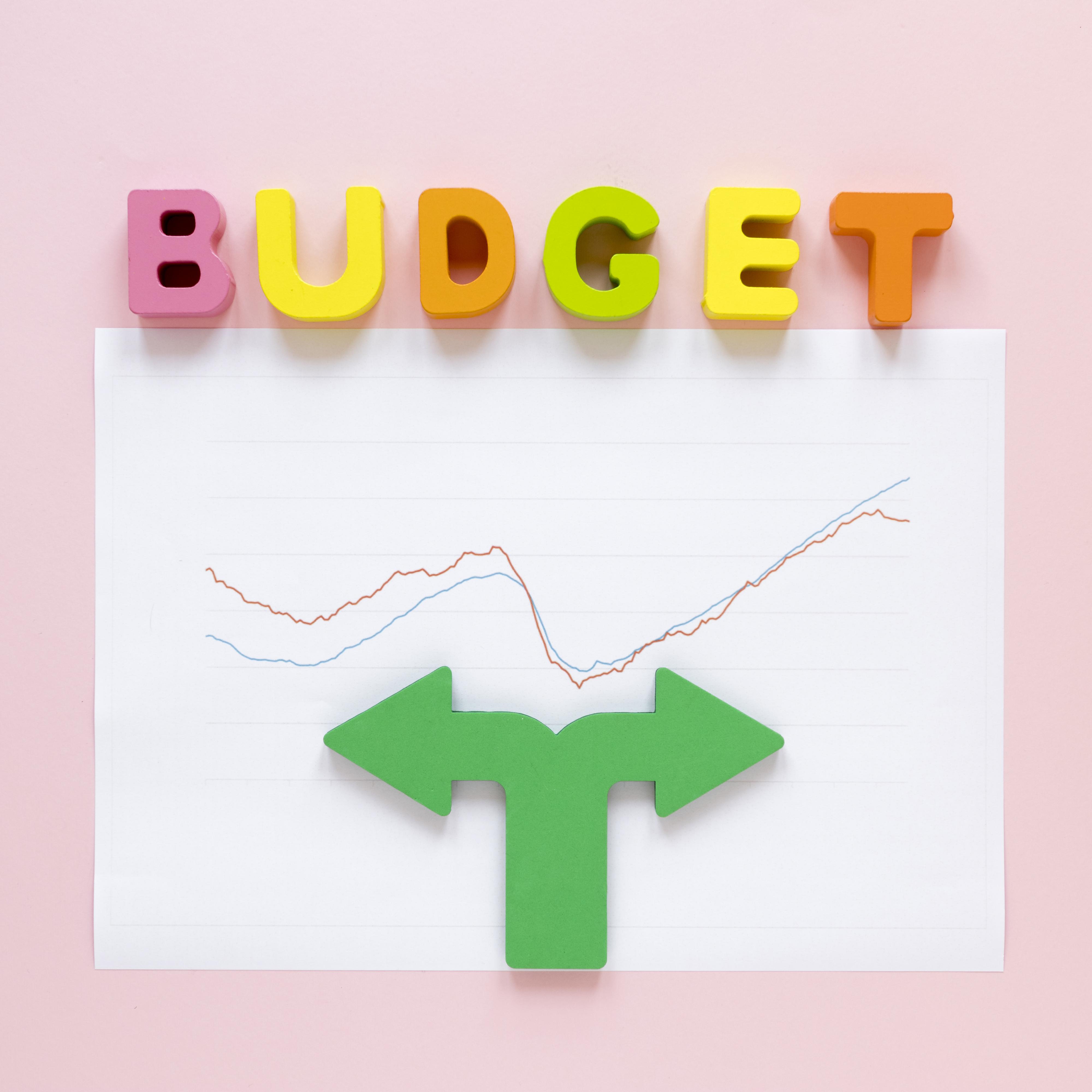 Budget plan on paper with financial charts