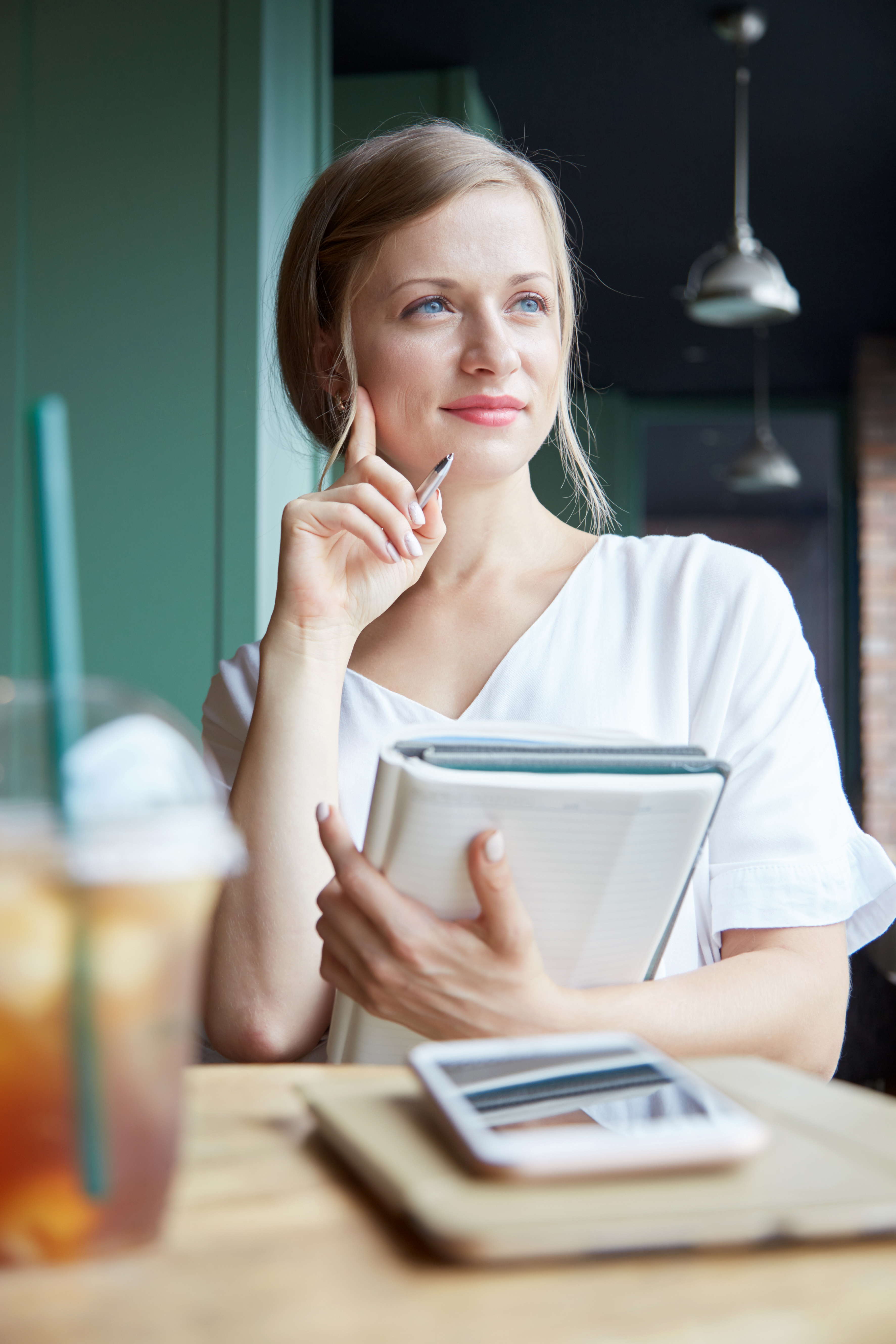 Person reviewing their finances in a calm setting